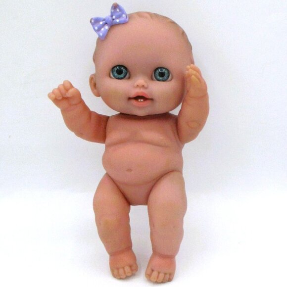 Berenguer Dolls Set of 2- 9" Baby Vinyl, Expressions Tongue Girl Porcelain Green - Picture 3 of 9